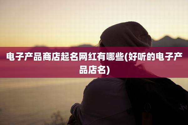 电子产品商店起名网红有哪些(好听的电子产品店名)