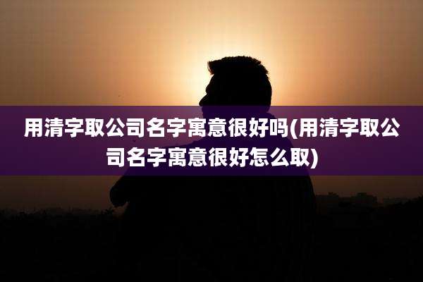 用清字取公司名字寓意很好吗(用清字取公司名字寓意很好怎么取)