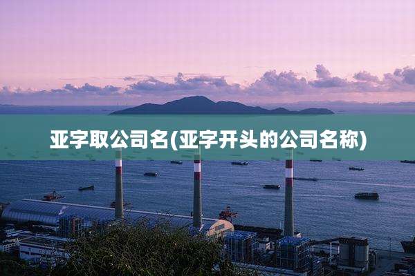 亚字取公司名(亚字开头的公司名称)