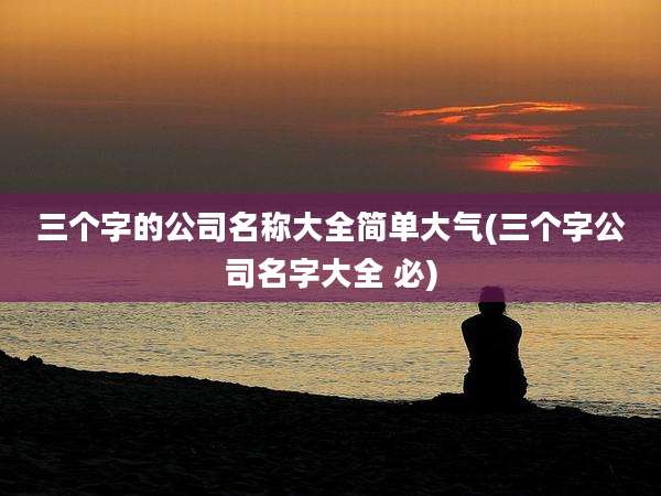 三个字的公司名称大全简单大气(三个字公司名字大全 必)