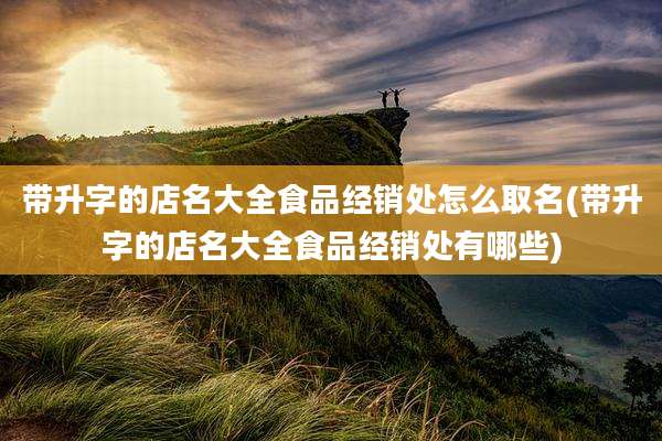 带升字的店名大全食品经销处怎么取名(带升字的店名大全食品经销处有哪些)