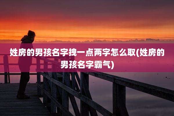 姓房的男孩名字拽一点两字怎么取(姓房的男孩名字霸气)
