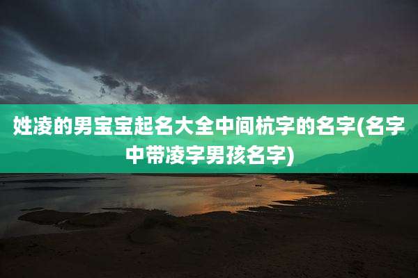 姓凌的男宝宝起名大全中间杭字的名字(名字中带凌字男孩名字)