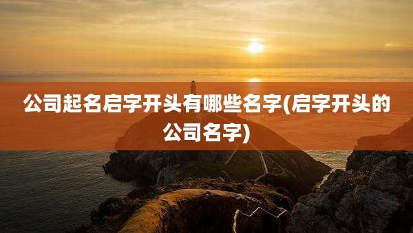 公司起名启字开头有哪些名字(启字开头的公司名字)