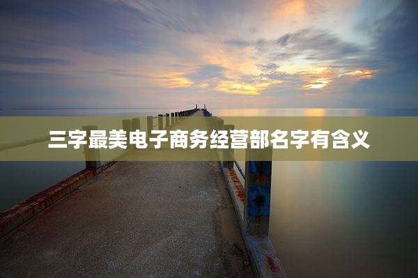 三字最美电子商务经营部名字有含义