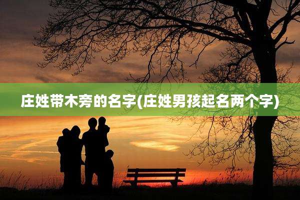 庄姓带木旁的名字(庄姓男孩起名两个字)