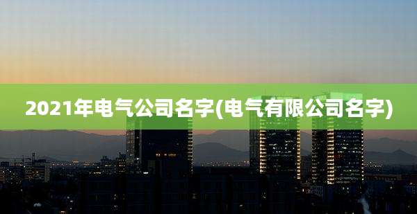 2021年电气公司名字(电气有限公司名字)