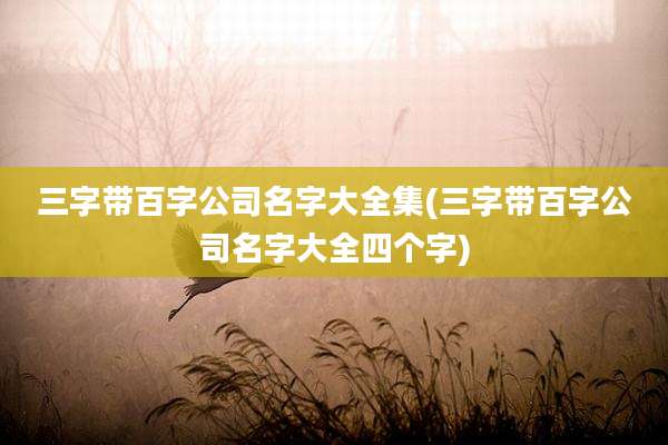 三字带百字公司名字大全集(三字带百字公司名字大全四个字)