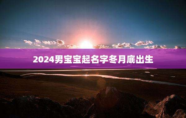 2024男宝宝起名字冬月底出生