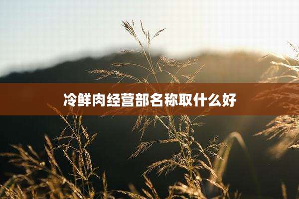 冷鲜肉经营部名称取什么好