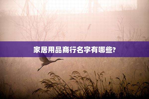 家居用品商行名字有哪些?