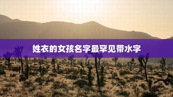 姓衣的女孩名字最罕见带水字