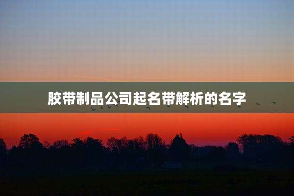 胶带制品公司起名带解析的名字