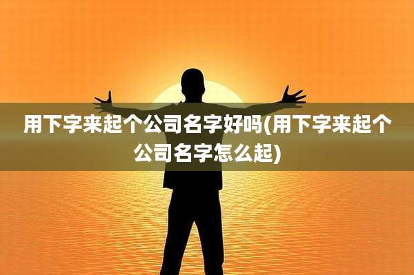 用下字来起个公司名字好吗(用下字来起个公司名字怎么起)