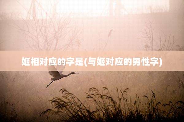 姬相对应的字是(与姬对应的男性字)