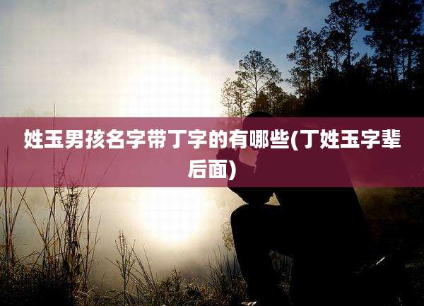 姓玉男孩名字带丁字的有哪些(丁姓玉字辈后面)