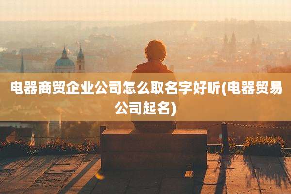 电器商贸企业公司怎么取名字好听(电器贸易公司起名)