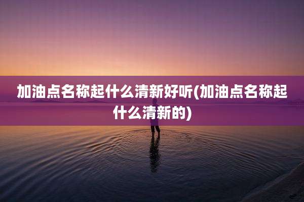 加油点名称起什么清新好听(加油点名称起什么清新的)