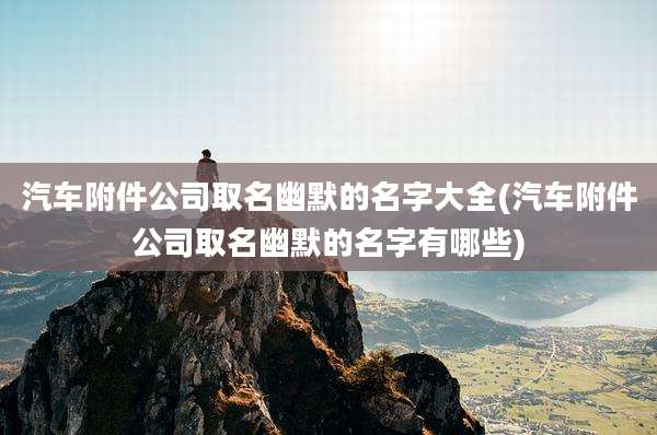 汽车附件公司取名幽默的名字大全(汽车附件公司取名幽默的名字有哪些)