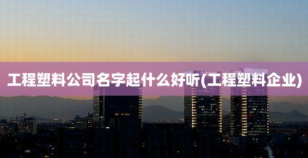 工程塑料公司名字起什么好听(工程塑料企业)