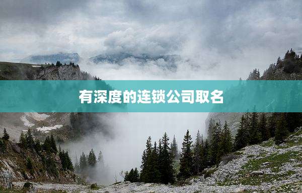 有深度的连锁公司取名