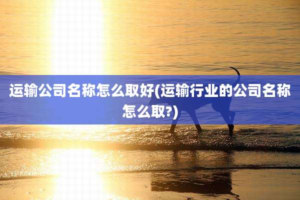 运输公司名称怎么取好(运输行业的公司名称怎么取?)