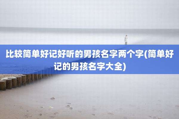 比较简单好记好听的男孩名字两个字(简单好记的男孩名字大全)