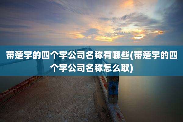 带楚字的四个字公司名称有哪些(带楚字的四个字公司名称怎么取)