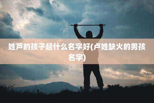 姓芦的孩子起什么名字好(卢姓缺火的男孩名字)