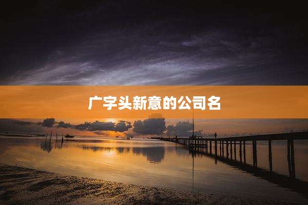 广字头新意的公司名