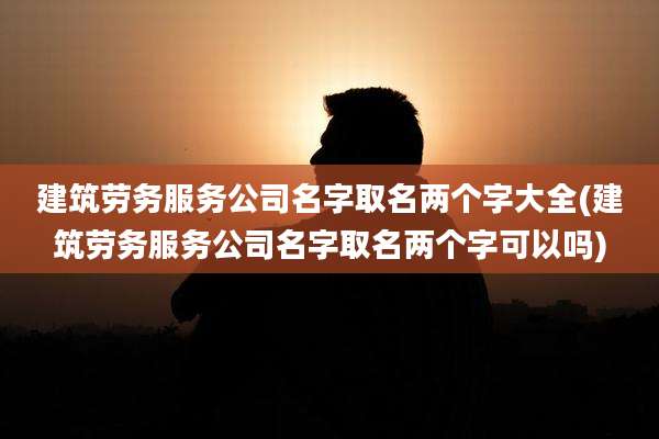 建筑劳务服务公司名字取名两个字大全(建筑劳务服务公司名字取名两个字可以吗)