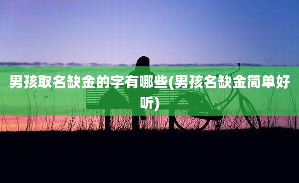 男孩取名缺金的字有哪些(男孩名缺金简单好听)