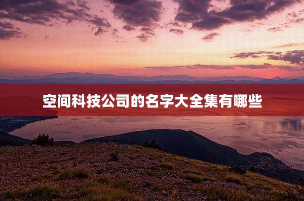 空间科技公司的名字大全集有哪些