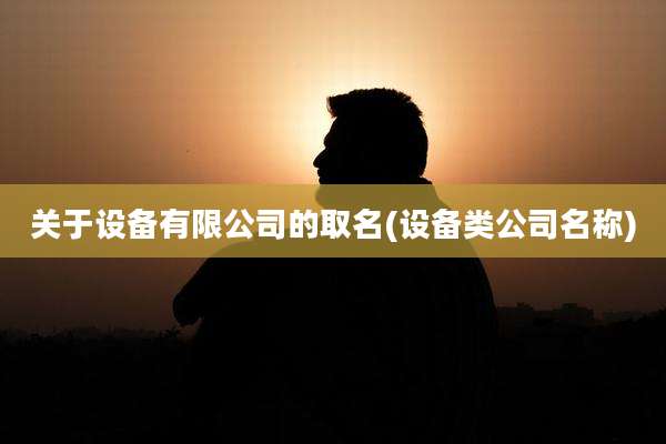 关于设备有限公司的取名(设备类公司名称)