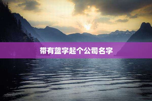 带有蓝字起个公司名字