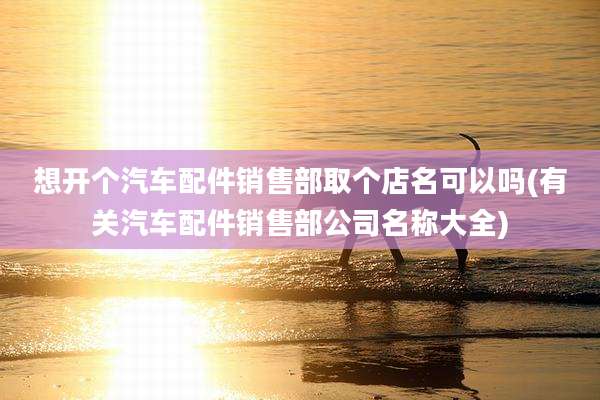 想开个汽车配件销售部取个店名可以吗(有关汽车配件销售部公司名称大全)