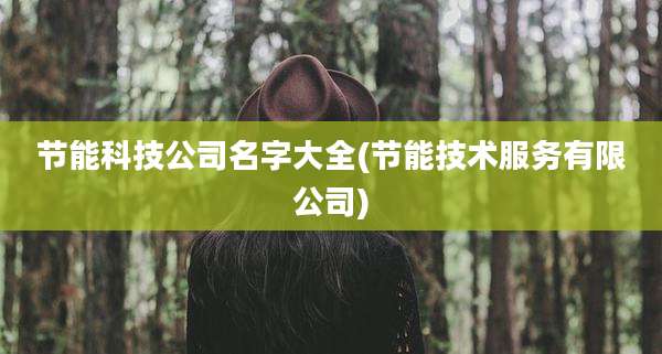 节能科技公司名字大全(节能技术服务有限公司)