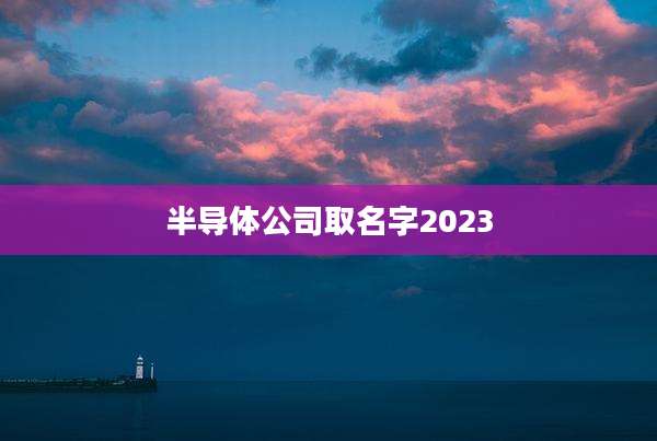 半导体公司取名字2023
