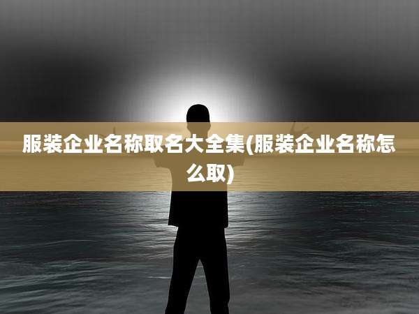 服装企业名称取名大全集(服装企业名称怎么取)