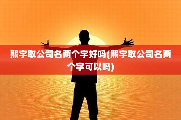 熙字取公司名两个字好吗(熙字取公司名两个字可以吗)