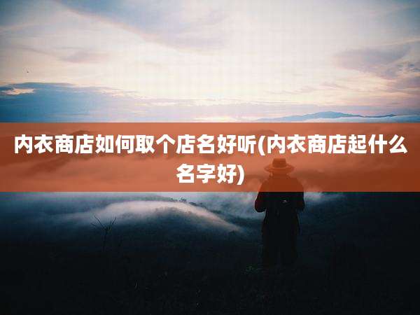 内衣商店如何取个店名好听(内衣商店起什么名字好)