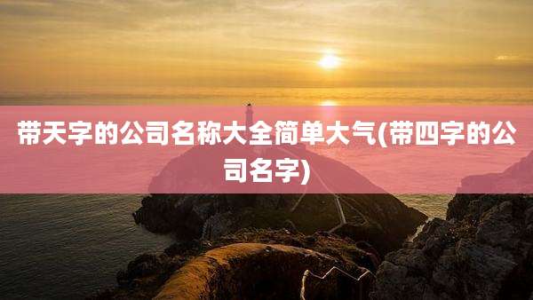 带天字的公司名称大全简单大气(带四字的公司名字)
