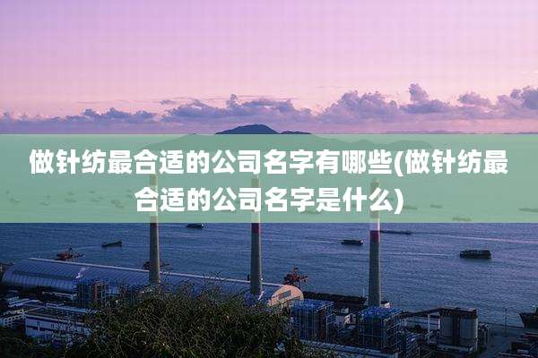 做针纺最合适的公司名字有哪些(做针纺最合适的公司名字是什么)