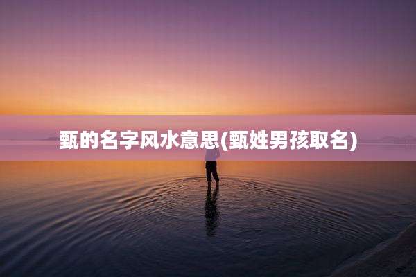 甄的名字风水意思(甄姓男孩取名)