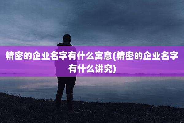 精密的企业名字有什么寓意(精密的企业名字有什么讲究)