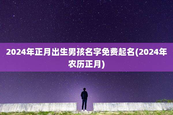 2024年正月出生男孩名字免费起名(2024年农历正月)
