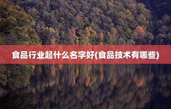食品行业起什么名字好(食品技术有哪些)