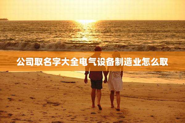 公司取名字大全电气设备制造业怎么取