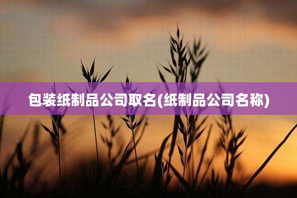 包装纸制品公司取名(纸制品公司名称)