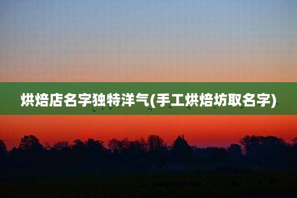 烘焙店名字独特洋气(手工烘焙坊取名字)